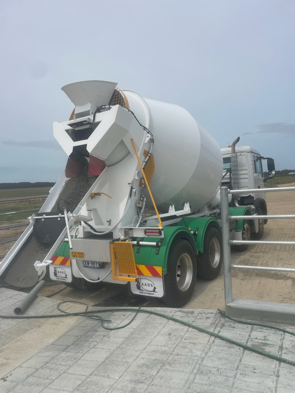 New Cowwarr Mixed Concrete truck on site.